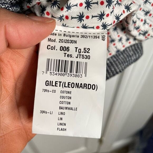 Mason’s Mens Gilet IT 52 Linen Blend Leonardo Waistcoat Vest Punk Peaky Blinders - Picture 5 of 10